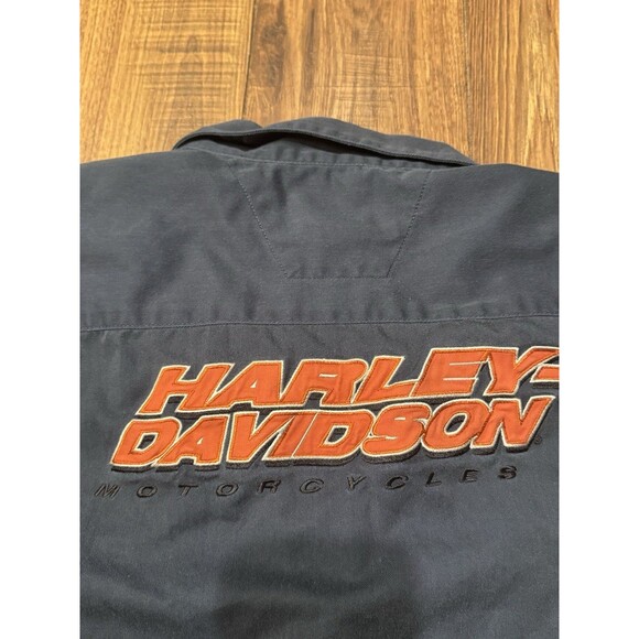 Harley Davidson Embroidered Patch Shirt Mens 2XL XXL Black Short Sleeve V Twin - Picture 5 of 6
